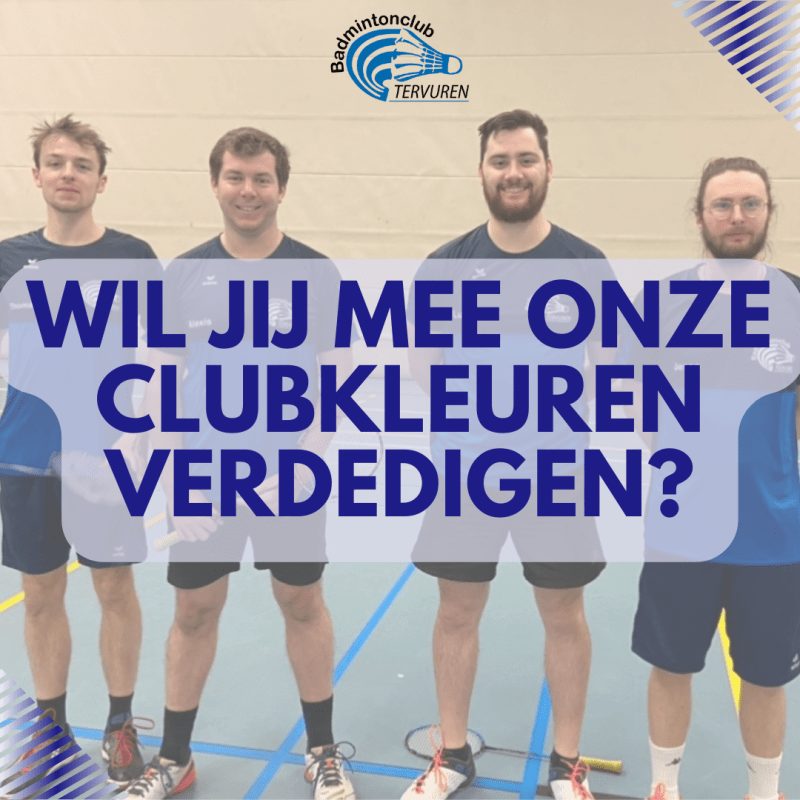 Wil jij mee onze clubkleuren&nbsp;verdedigen?